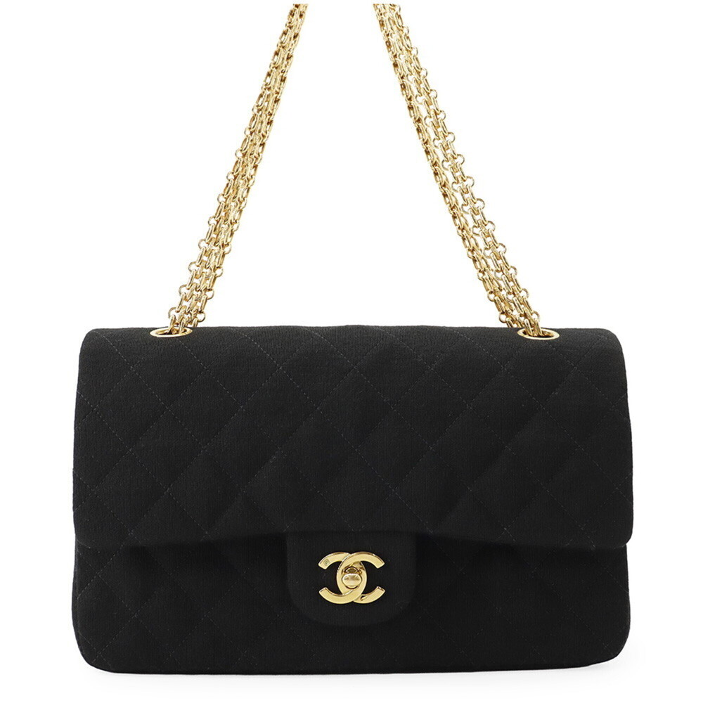 Chanel Chain Shoulder Bag Matelassé 25 Coco Mark Cotton Jersey Double A01112 ...